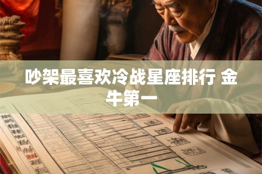 吵架最喜欢冷战星座排行 金牛第一