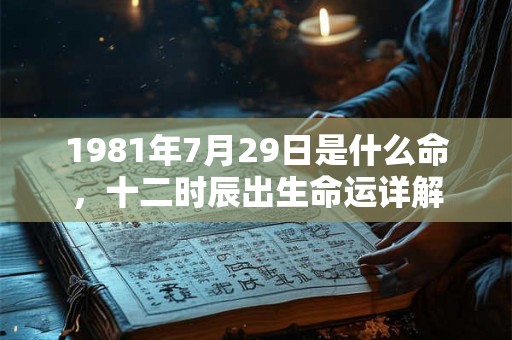 1981年7月29日是什么命,十二时辰出生命运详解 1981年7月29日是什么命,十二时辰出生命运详解