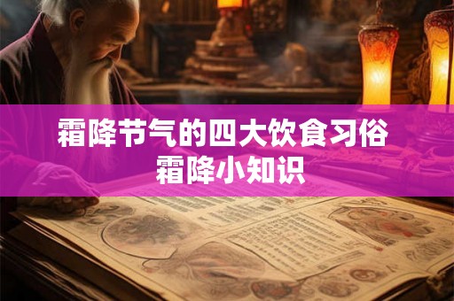 霜降节气的四大饮食习俗  霜降小知识