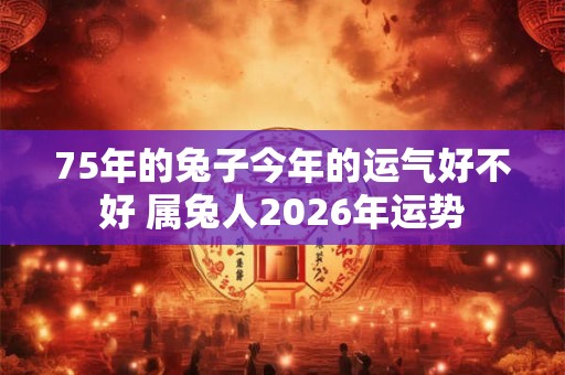 75年的兔子今年的运气好不好 属兔人2026年运势
