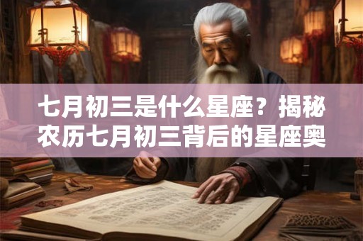 七月初三是什么星座？揭秘农历七月初三背后的星座奥秘