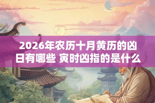 2026年农历十月黄历的凶日有哪些 寅时凶指的是什么意思