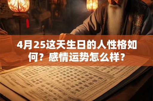 4月25这天生日的人性格如何？感情运势怎么样？