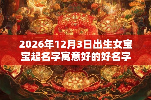 2026年12月3日出生女宝宝起名字寓意好的好名字