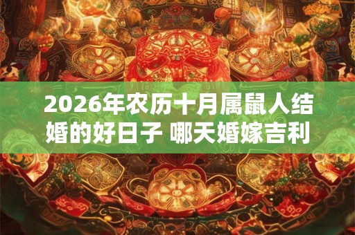 2026年农历十月属鼠人结婚的好日子 哪天婚嫁吉利 2026年农历十月属鼠人结婚的好日子 哪天婚嫁吉利