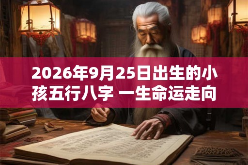 2026年9月25日出生的小孩五行八字 一生命运走向