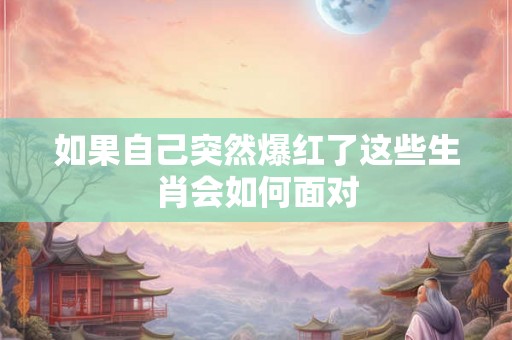 如果自己突然爆红了这些生肖会如何面对 如果自己突然爆红了这些生肖会如何面对