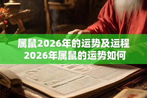 属鼠2026年的运势及运程 2026年属鼠的运势如何