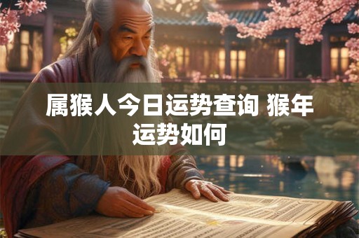 属猴人今日运势查询 猴年运势如何
