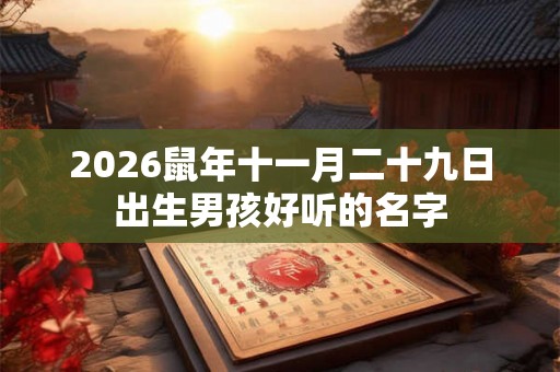 2026鼠年十一月二十九日出生男孩好听的名字