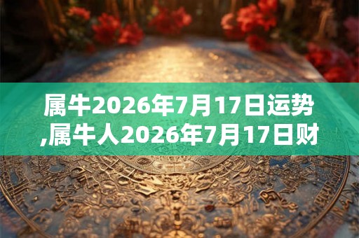 属牛2026年7月17日运势,属牛人2026年7月17日财运,生肖牛2026年7月17日运势