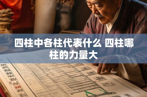 四柱中各柱代表什么 四柱哪柱的力量大