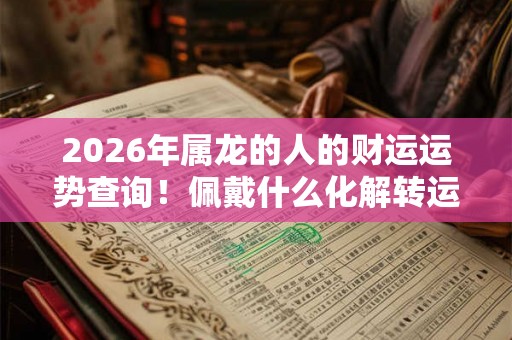 2026年属龙的人的财运运势查询!佩戴什么化解转运? 2026年属龙的人的财运运势查询!佩戴什么化解转运?