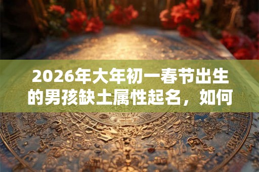 2026年大年初一春节出生的男孩缺土属性起名，如何起名