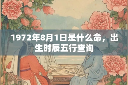 1972年8月1日是什么命，出生时辰五行查询