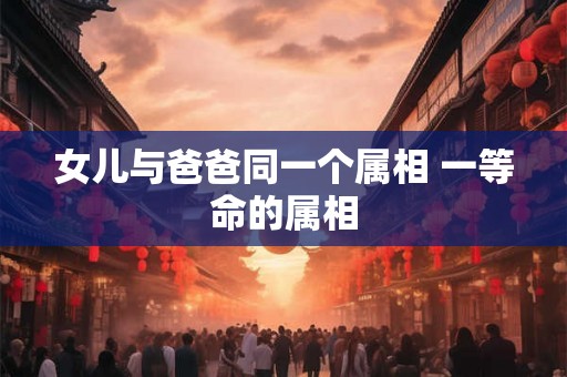 女儿与爸爸同一个属相 一等命的属相