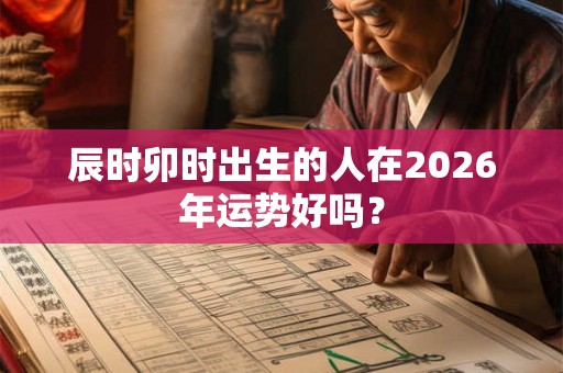 辰时卯时出生的人在2026年运势好吗？