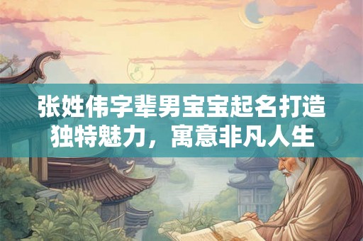 张姓伟字辈男宝宝起名打造独特魅力，寓意非凡人生