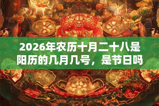 2026年农历十月二十八是阳历的几月几号，是节日吗？