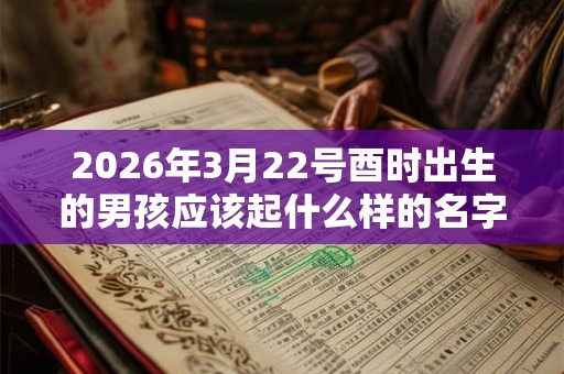 2026年3月22号酉时出生的男孩应该起什么样的名字