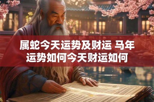 属蛇今天运势及财运 马年运势如何今天财运如何