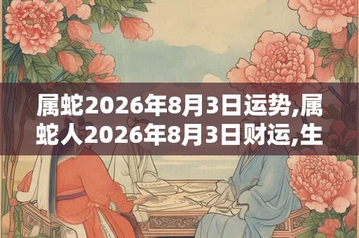 属蛇2026年8月3日运势,属蛇人2026年8月3日财运,生肖蛇2026年8月3日运势