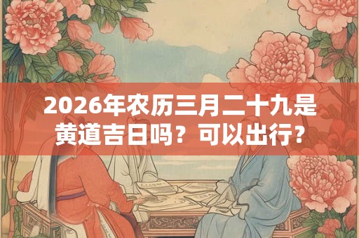 2026年农历三月二十九是黄道吉日吗？可以出行？