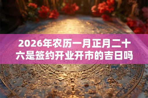2026年农历一月正月二十六是签约开业开市的吉日吗？
