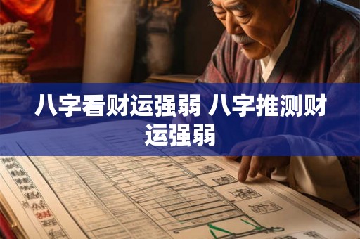 八字看财运强弱 八字推测财运强弱
