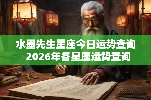 水墨先生星座今日运势查询  2026年各星座运势查询