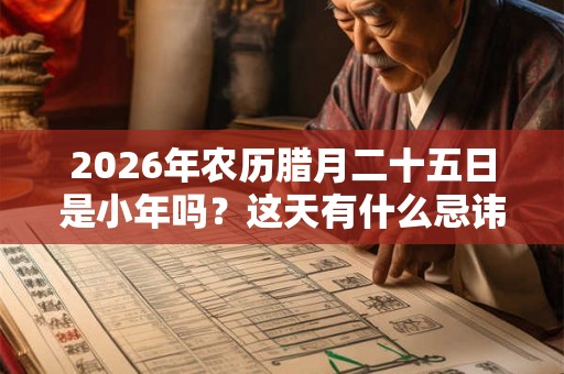 2026年农历腊月二十五日是小年吗？这天有什么忌讳？