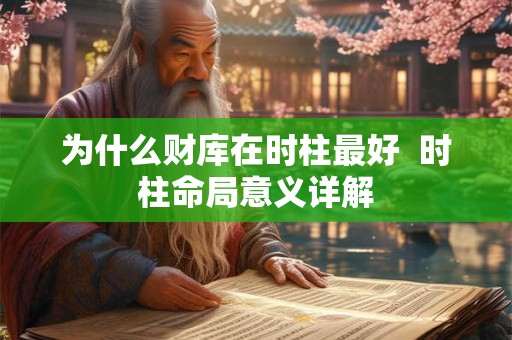 为什么财库在时柱最好  时柱命局意义详解