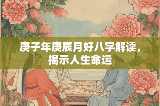 庚子年庚辰月好八字解读，揭示人生命运