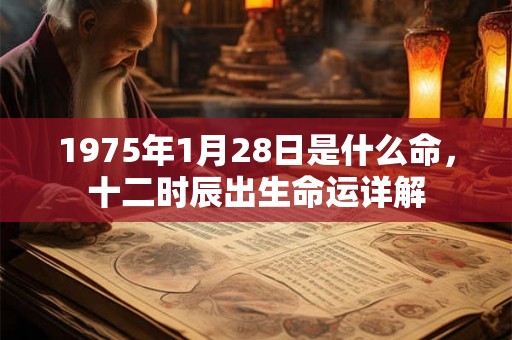 1975年1月28日是什么命，十二时辰出生命运详解