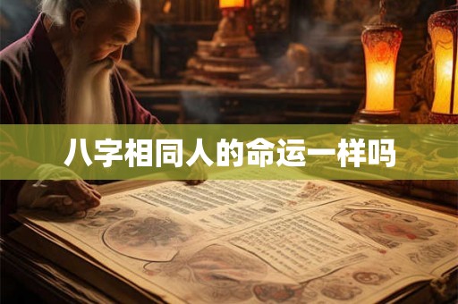 八字相同人的命运一样吗