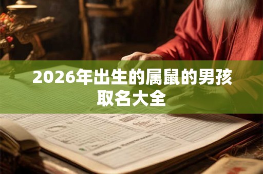 2026年出生的属鼠的男孩取名大全