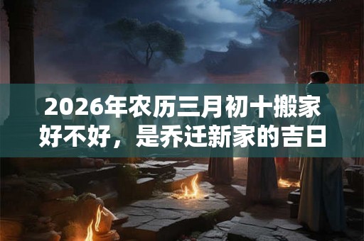 2026年农历三月初十搬家好不好，是乔迁新家的吉日吗？