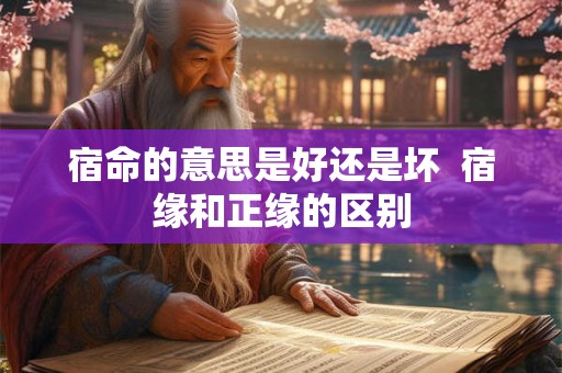 宿命的意思是好还是坏  宿缘和正缘的区别