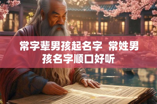 常字辈男孩起名字  常姓男孩名字顺口好听