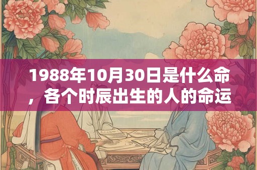 1988年10月30日是什么命,各个时辰出生的人的命运 1988年10月30日是什么命,各个时辰出生的人的命运