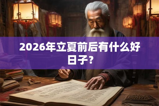 2026年立夏前后有什么好日子？