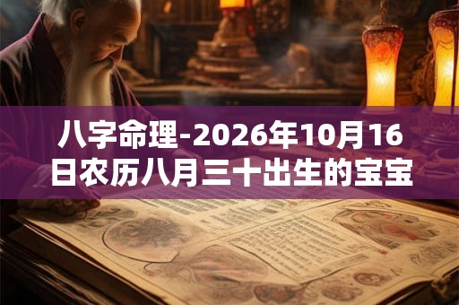 八字命理-2026年10月16日农历八月三十出生的宝宝五行取名 八字命理-2026年10月16日农历八月三十出生的宝宝五行取名