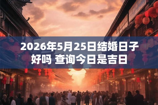2026年5月25日结婚日子好吗 查询今日是吉日