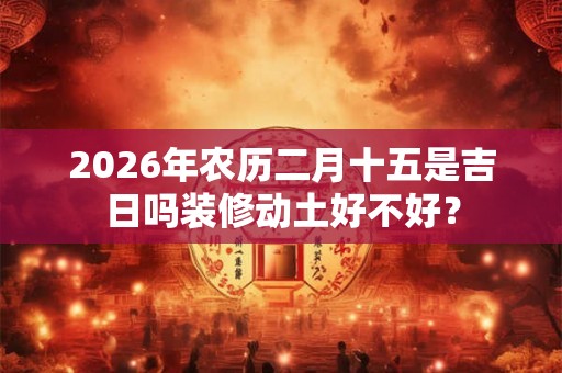 2026年农历二月十五是吉日吗装修动土好不好？