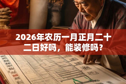 2026年农历一月正月二十二日好吗，能装修吗？
