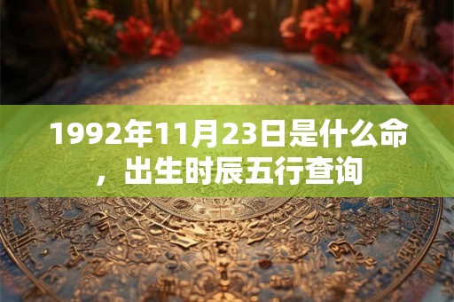 1992年11月23日是什么命,出生时辰五行查询 1992年11月23日是什么命,出生时辰五行查询