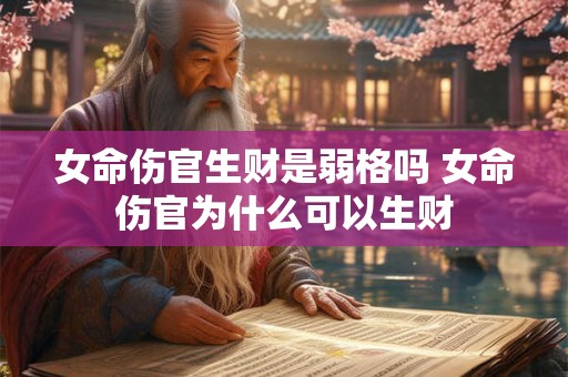 女命伤官生财是弱格吗 女命伤官为什么可以生财