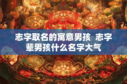 志字取名的寓意男孩  志字辈男孩什么名字大气