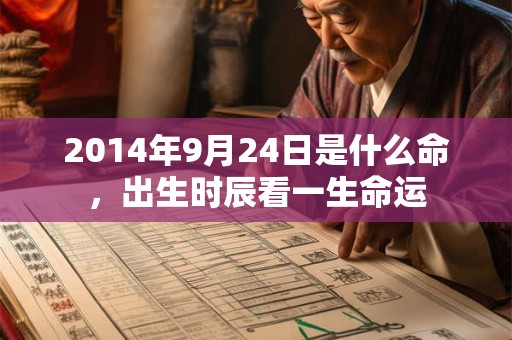 2014年9月24日是什么命，出生时辰看一生命运
