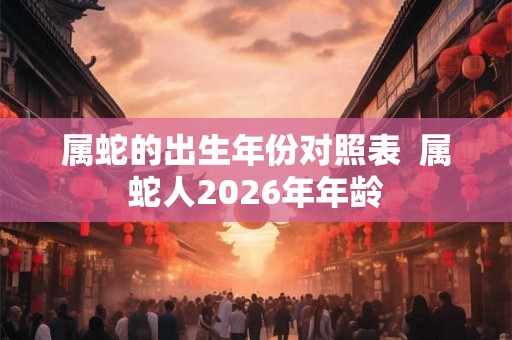 属蛇的出生年份对照表  属蛇人2026年年龄